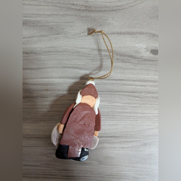 Christmas Tree Holiday Ornament, Santa Claus, Red/White, handmade craft decor - Picture 5 of 5